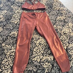 Shiny Metallic Activewear Set